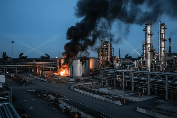 Ukrainische Drohne trifft russische Ölraffinerie – Brand an Ostseeküste